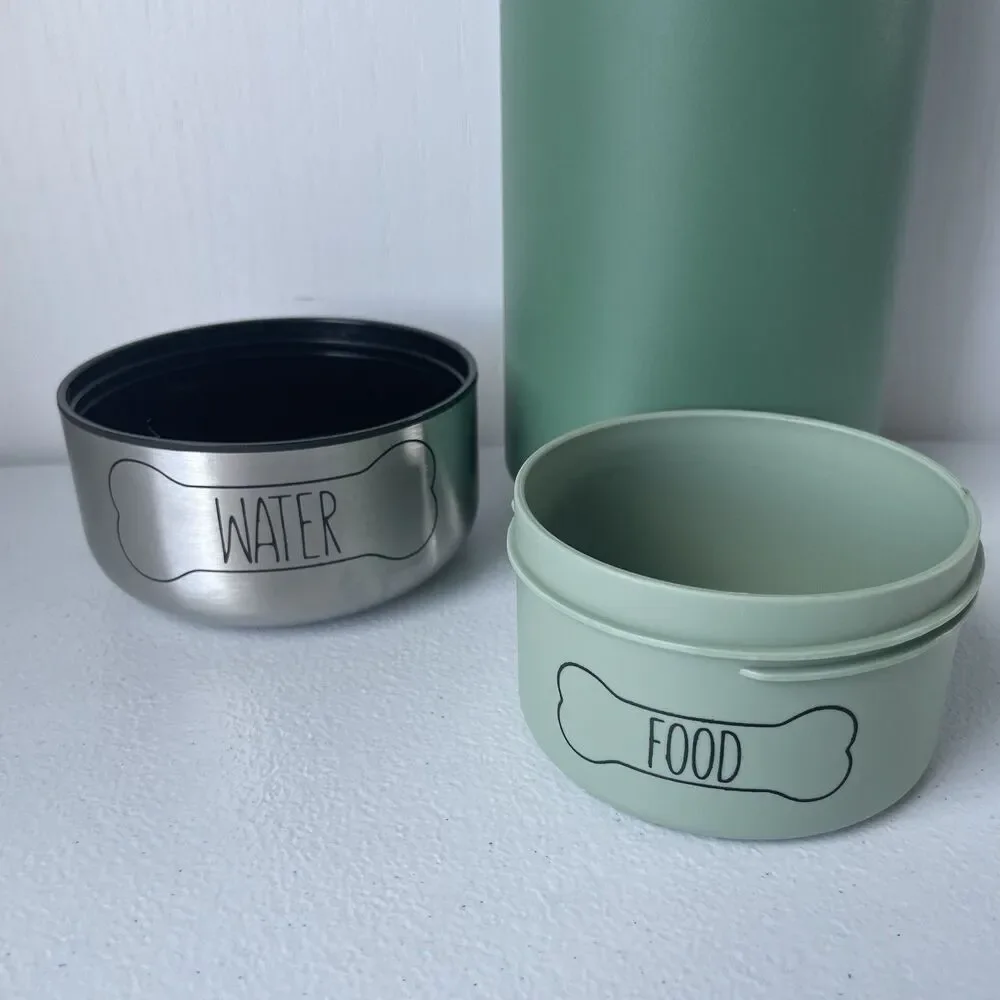 ASOBU 3-in-1 Doggy and Me Insulated Dog Water Bottle Pet Bowl Travel Green NEW